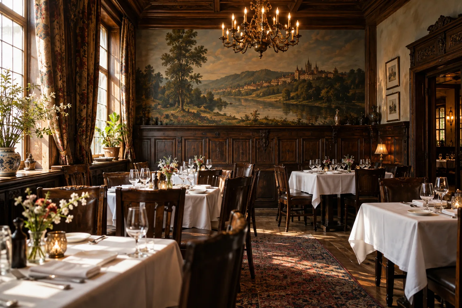 AI-generated imagined Bohemian dining room; not a photograph of Klas.