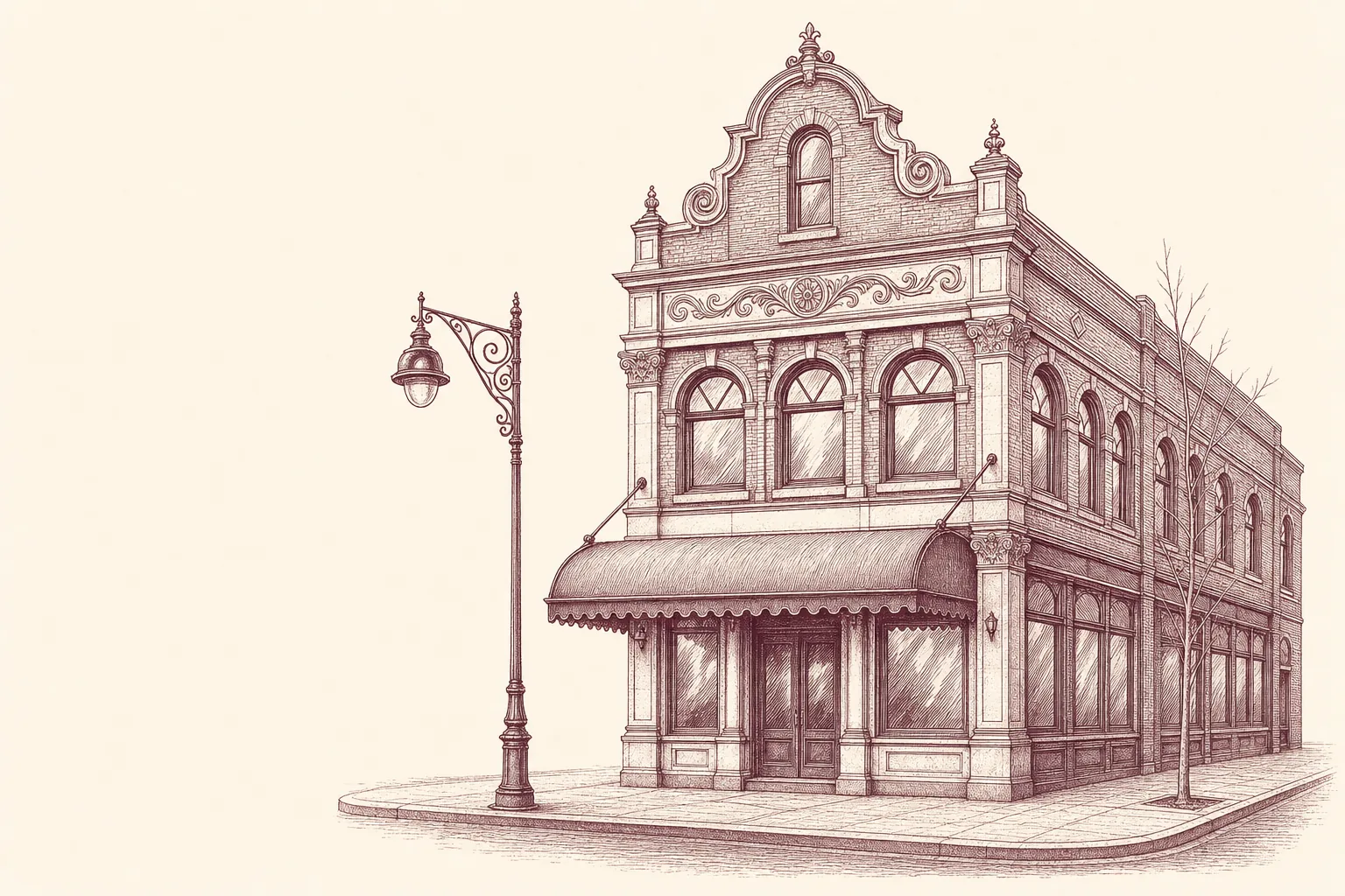 AI-generated Bohemian-inspired facade, not a reconstruction of Klas.